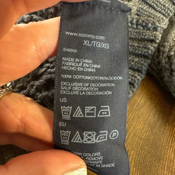 Tommy Hilfiger Diamond Knit Sweater Womens XL Golf Crew Neck Trendy Preppy - Picture 6 of 7